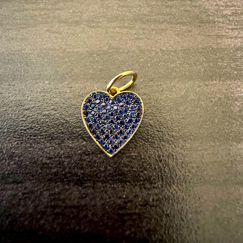 Amanda Pearl Blue Sapphire Heart Pendant